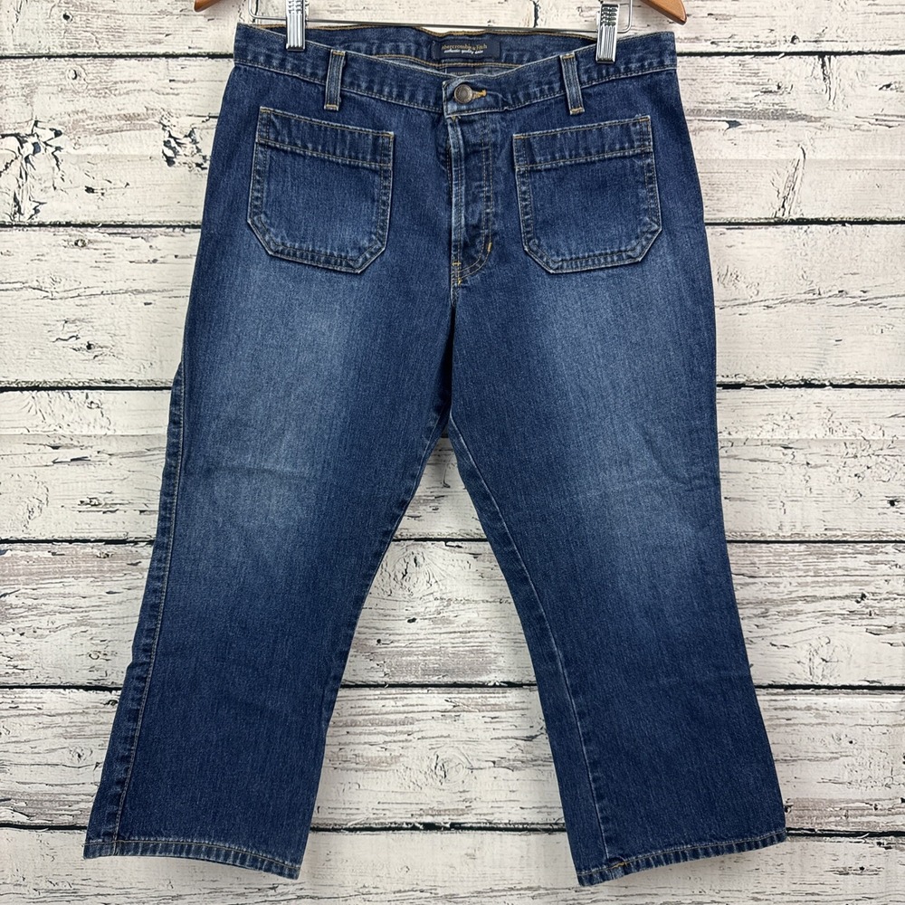 Abercrombie & Fitch Dark Wash Low Rise Capri Crop Jeans [Size 8] Made in USA VTG